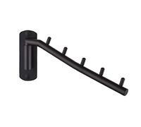 JQK SHR100-PB - Perchero Plegable para Ropa, Soporte de Gancho de Brazo oscilante de Acero Inoxidable, Organizador de Almacenamiento de Ropa, Color Negro Mate, Soporte de Pared