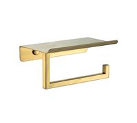 JQK TPH202-BG - Estante para Papel higiénico, Soporte para Rollo de Papel de baño con Estante para teléfono, dispensador de Papel de Seda de Acero Inoxidable 304 de 5 Pulgadas, Soporte de Pared con