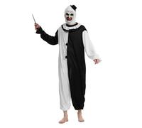 JQMAO Halloween Disfraz Terror Payaso Asesino: Disfraz de Payaso Art - Disfraces de Películas de Terror para Hombres Adultos (L)