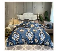 JQQJZLC 1000tc Juego de Ropa de Cama de algodón Egipcio Gold Jacquard Viveta Cubierta de la Funda de Almohada Queen King Tamaño 4pcs Camino de Cuatro Piezas (A, tamaño Queen 4pcs)