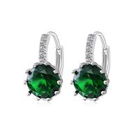 JQQJZLC 12 Estilo Opcional Trendy 925 Joyas Gemrones Pendientes para mujeres Gotas de oído de estilo corto con fiesta de circón de 10 mm