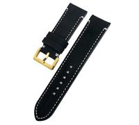 JQQJZLC 23 mm 22 mm Bandas de reloj de cuero de vaca genuina para cenit para tudor black bronce blancpain correa de cuero marrón hecho a mano