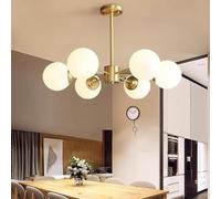 JQQJZLC 3 Luces Lámpara de lámpara de lámpara de Oro lámpara de lámpara de lámpara de Vidrio de Vidrio de Montura Semi rascada de lámpara de Techo para la Sala de Estar de la Sala de Estar, 3 Cabezas