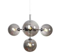 JQQJZLC 4 Light Mid Century Sputnik Glass Bedment Chandelier | Lámpara Colgante Moderna con un Acabado Cromado Cepillado | Lámpara Colgante de Dormitorio