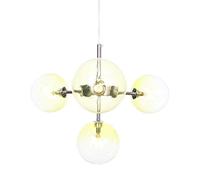 JQQJZLC 4 Light Mid Century Sputnik Glass Bedment Chandelier | Lámpara Colgante Moderna con un Acabado Cromado Cepillado | Lámpara Colgante de Dormitorio