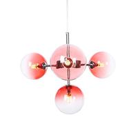 JQQJZLC 4 Light Mid Century Sputnik Glass Bedment Chandelier | Lámpara Colgante Moderna con un Acabado Cromado Cepillado | Lámpara Colgante de Dormitorio