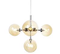 JQQJZLC 4 Light Mid Century Sputnik Glass Bedment Chandelier | Lámpara Colgante Moderna con un Acabado Cromado Cepillado | Lámpara Colgante de Dormitorio