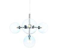 JQQJZLC 4 Light Mid Century Sputnik Glass Bedment Chandelier | Lámpara Colgante Moderna con un Acabado Cromado Cepillado | Lámpara Colgante de Dormitorio