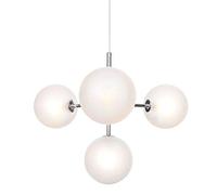 JQQJZLC 4 Light Mid Century Sputnik Glass Bedment Chandelier | Lámpara Colgante Moderna con un Acabado Cromado Cepillado | Lámpara Colgante de Dormitorio