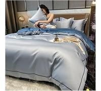 JQQJZLC 4 Piezas Reina King dudusport Set de algodón 60S Sateen Campos de Cama de Color sólido sólido súper Suave shite Instalado y 2 simulacros de Almohada con Cremallera (Verde Oscuro, Rey)