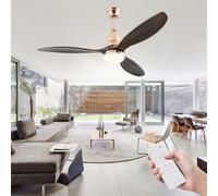 JQQJZLC 42 '' Ventiladores de Techo con Luces y Madera remota, Ventiladores silenciosos de Techo 6 velocidades 3 Colores Reversibles, luz de Abanico de araña con Temporizador, Techo de luz