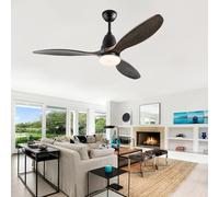 JQQJZLC 42 '' Ventiladores de Techo con Luces y Madera remota, Ventiladores silenciosos de Techo 6 velocidades 3 Colores Reversibles, luz de Abanico de araña con Temporizador, Techo de luz del
