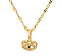 JQQJZLC 925 Sterling Silver EL Miso COLEGO para Mujer Y NIÑAS, Azul Evil Oylace Collar Colgantes Suerte, Collar de Ojo Malvado, Collar de Ojales malvados Plateado