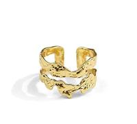 JQQJZLC Accesorios Double Hip Hop Retro Hollow Silver Color Femenino Residente Rings de Apertura