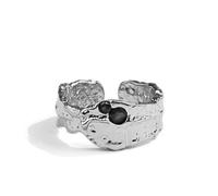 JQQJZLC Accesorios Literario Simple Hip Hop Cool Color Plateado Femenino Residente Rings de Apertura