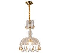 JQQJZLC Araña de Cristal Vintage francés romántica Sala de Estar Dorada decoración de Comedor lámpara Colgante de la lámpara del Pasillo del Pasillo Creativo nostálgico Loft Loft Solo la luz del