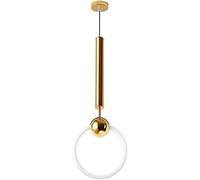 JQQJZLC Arte Creativo de Hierro Luz Colgante, luz Colgante nórdica Moderna, Anillo de Oro de la Cabeza de la Cabeza del Anillo de Oro para el Comedor de la Isla de la Cocina Candelera del Dormitorio