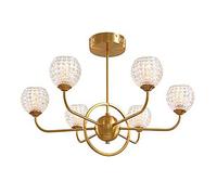 JQQJZLC Arte Moderno Sputnik Chandelier, lámpara de araña con Sombra de Vidrio Global Luces de Techo de luz Colgante Moderna para la cafetería del Comedor, Cobre, 8 Luces (Cobre. 8 Luces)