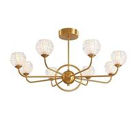 JQQJZLC Arte Moderno Sputnik Chandelier, lámpara de araña con Sombra de Vidrio Global Luces de Techo de luz Colgante Moderna para la cafetería del Comedor, Cobre, 8 Luces (Cobre. 8 Luces)