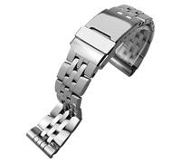 JQQJZLC Banda de reloj de acero inoxidable 20 mm de 22 mm de 24 mm Correa sólida adecuada, para las pulseras plateadas brillantes de la herencia de los superocuentes
