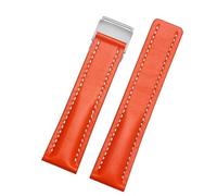 JQQJZLC Banda de reloj de correa de cuero genuina de 22 mm de 24 mm para brazalete de cuero de vaca para hombre Breitling con hebilla de despliegue