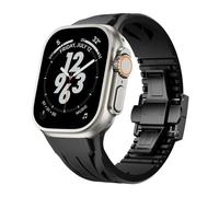 JQQJZLC Banda Fluororubber para Sport Strap Ultra 2 49/45/44/42mms10 46 mm 42 mm de lujo FKM Soft Strap Iwatch Ultra S10 9 8 7 SE 6 5 Bandas de reloj