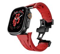 JQQJZLC Banda Fluororubber para Ultra 2 49 mm S10 46 mm 45 mm 44 mm Caja de 42 mm para series iwatch 6 5 4 SE 9 8 7 Ultra cortado a tamaño Fluororubber Bracelet Bands
