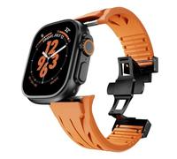 JQQJZLC Banda Fluororubber para Ultra 2 49 mm S10 46 mm 45 mm 44 mm Caja de 42 mm para series iwatch 6 5 4 SE 9 8 7 Ultra cortado a tamaño Fluororubber Bracelet Bands