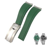 JQQJZLC Bandas de reloj de silicona de goma de 20 mm de 20 mm para Submariner Yacht Master Oysterflex Daytona Watchband Strap