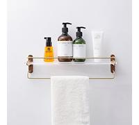 JQQJZLC Baño de Oro de Carrete de Ducha, Canasta de champú de Almacenamiento acrílico de Ducha acrílico, Colgante de Ducha acrílico, Estante de Almacenamiento de jabón cosmético de tocador,
