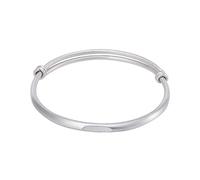 JQQJZLC Bracelet S999 Pure Silver Retro Personalidad Retro Push Push Pushet Bracelet Joyería Damas Joyas (Color: Plata, Tamaño: Piso Plata)
