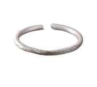 JQQJZLC Bracelet S999 Pure Silver Solid Simple Simple Pulsera Abierta Silver Bangle Regalo de cumpleaños para mujeres Joyas Damas Joyas
