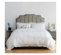 JQQJZLC Camilla de Cama de Cuatro Piezas Cama de Cuatro Piezas Llegada Soft Strish Queen Dudvet Set Fating y cómodos Juegos de Cama de edredón Negro sólido de edredón (Bianco-Queen