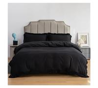 JQQJZLC Camilla de Cama de Cuatro Piezas Cama de Cuatro Piezas Llegada Soft Strish Queen Dudvet Set Fating y cómodos Juegos de Cama de edredón Negro sólido de edredón (Bianco-Queen