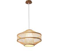 JQQJZLC Candelera de Mimbre de la campiña China Tejida Tejida Hecha a Mano Luz de Techo Colgante Decorada lámpara Colgante de lámpara Colgante con Sombra de ratán Hueco para la Sala de Estar del
