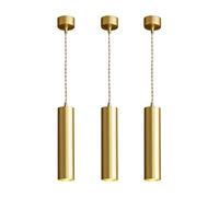 JQQJZLC Candelera de Techo de Cabeza única LED, lámpara Colgante Ajustable, lámparas de Ventana de Barra de Noche del Dormitorio, Material de Cobre, lámparas de Noche Minimalistas nórdicas (Color: