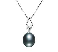 JQQJZLC Candelier 100% Natural de Agua Dulce Collar de Perlas Oval Colleto Joyería Fina para Mujeres Ligera