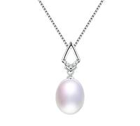 JQQJZLC Candelier 100% Natural de Agua Dulce Collar de Perlas Oval Colleto Joyería Fina para Mujeres Ligera