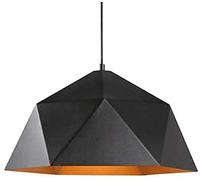 JQQJZLC Candelier, candelabros para el hogar, Moderna suspensión de Diamantes de Diamante multilateral de Hierro geométrico Restaurante Negro de Cabeza negra/46 cm (38 cm)