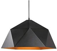 JQQJZLC Candelier, candelabros para el hogar, Moderna suspensión de Diamantes de Diamante multilateral de Hierro geométrico Restaurante Negro de Cabeza negra/46 cm (38 cm)