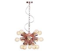 JQQJZLC Candelier, luz de Techo, Retro 15 Lámpara de luz de luz, Base E27 Base de Metal Interior Luz de Colgante de Hierro Hardliader, 6 Luces (9)
