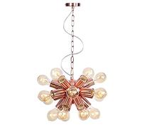 JQQJZLC Candelier, luz de Techo, Retro 15 Lámpara de luz de luz, Base E27 Base de Metal Interior Luz de Colgante de Hierro Hardliader, 6 Luces (9)
