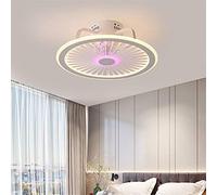 JQQJZLC Candelier Ventilador de Techo Moderno con Luces para la Sala de Estar Led Blanco Ventiladores de Techo Inteligente con Luces con Control Remoto Lámpara de Ventilador Invisible silenciosa para