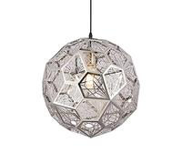JQQJZLC Candeliers LED, Cabeza Individual, Lámpara de Colgante esférico de Metal Creativo, Altura Ajustable, Sombra Hueca, Accesorios de iluminación del Comedor de la Isla de Cocina