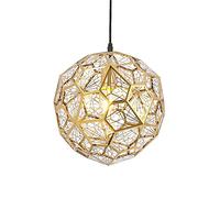 JQQJZLC Candeliers LED, Cabeza Individual, Lámpara de Colgante esférico de Metal Creativo, Altura Ajustable, Sombra Hueca, Accesorios de iluminación del Comedor de la Isla de Cocina
