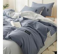 JQQJZLC Capa de Ropa de Color sólida Simple 4 Piezas, Set de edredón de tamaño Queen de algodón de algodón Transpirable cómodo, Juegos de Ropa de Cama de Temporada con edredón, sábanas, Fundas de
