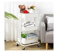 JQQJZLC Carros, Carrito de Almacenamiento de Dormitorio de 3 Capas, Carrito de estantería Ultra Delgado, Carro de Catering Desmontable, Almacenamiento de Gran Capacidad, Estante de Almacenamiento de
