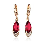 JQQJZLC Cellacity Classic 925 Pendientes de caída para mujeres Ruby Ruby Gemstone Pendientes colgantes Joyería de compromiso de boda Regalo
