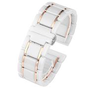JQQJZLC Cerámica de lujo y acero inoxidable Correa de oro negra de 20 mm 22 mm para hombres Mujeres Madeador de correa para la pulsera de la correa