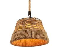 JQQJZLC Cesta de Flores Retro de Country Estadounidense lámpara Colgante de cáñamo Ajustable, luz de Techo de Arte de Hierro Colgante LED, luz de Techo de Arte, lámpara Colgante de café para la Sala